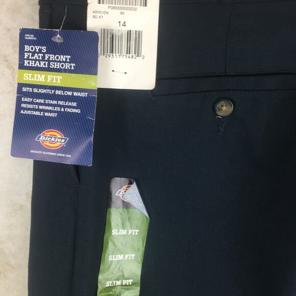 Dickies Navy Blue Flat Front Bermuda Uniform  Shorts Size  14  NWT - Picture 10 of 16